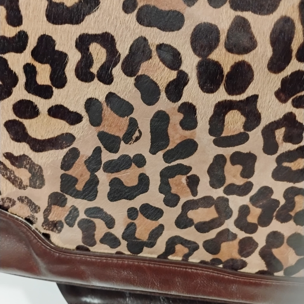 Tory Burch Tote - Leopard Calf Hair & Brown Leather-Trim GHW - Picture 6 of 16